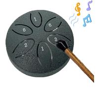 Mini tamburo per lingua in acciaio Buddha Stones, kit di batteria curativa per il suono da 3 pollici, ideale per la meditazione yoga, il campeggio, l'illuminazione musicale, Black