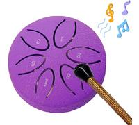 Mini tamburo per lingua in acciaio Buddha Stones, kit di batteria curativa per il suono da 3 pollici, ideale per la meditazione yoga, il campeggio, l'illuminazione musicale, Purple