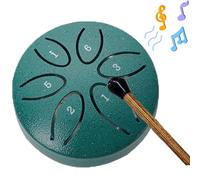 Mini tamburo per lingua in acciaio Buddha Stones, kit di batteria curativa per il suono da 3 pollici, ideale per la meditazione yoga, il campeggio, l'illuminazione musicale, Star Green
