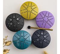 Mini tamburo per lingua in acciaio Buddha Stones, kit di batteria curativa per il suono da 3 pollici, ideale per la meditazione yoga, il campeggio, l'illuminazione musicale,Five Piece