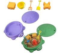 Mini Tartaruga Giocattolo da scrivania con sabbiera, Kit da Giardino Zen con Mini Attrezzi for alleviare Lo Stress, Rilassarsi e Prendere consapevolezza, Regalo Originale e Accessorio(Purple+Green)