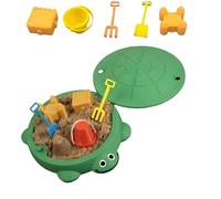 Mini Tartaruga Giocattolo da scrivania con sabbiera, Kit da Giardino Zen con Mini Attrezzi for alleviare Lo Stress, Rilassarsi e Prendere consapevolezza, Regalo Originale e Accessorio(Green)