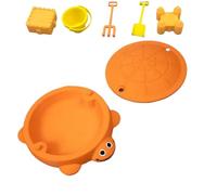 Mini Tartaruga Giocattolo da scrivania con sabbiera, Kit da Giardino Zen con Mini Attrezzi for alleviare Lo Stress, Rilassarsi e Prendere consapevolezza, Regalo Originale e Accessorio(Orange)