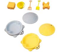 Mini Tartaruga Giocattolo da scrivania con sabbiera, Kit da Giardino Zen con Mini Attrezzi for alleviare Lo Stress, Rilassarsi e Prendere consapevolezza, Regalo Originale e Accessorio(White+Yellow)