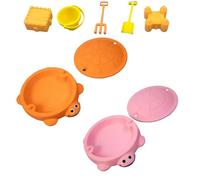 Mini Tartaruga Giocattolo da scrivania con sabbiera, Kit da Giardino Zen con Mini Attrezzi for alleviare Lo Stress, Rilassarsi e Prendere consapevolezza, Regalo Originale e Accessorio(Orange+Pink)