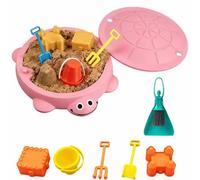 Mini tartaruga sandbox giocattolo da scrivania, sabbiera da scrivania con coperchio, morbida sabbia spaziale modellabile, kit da giardino con piccoli strumenti, set da gioco da spiaggia, regali