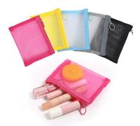 mini tasche a rete con chiusura lampo, 5 cartelle portadocumenti mini, 13 x 10 cm, mini borsa per cosmetici, tasca impermeabile con cerniera per documenti, per organizzazione, conservazione(5 colori)