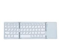 Mini tastiera Bluetooth portatile ultra sottile con touchpad 3 volte senza fili, adatta per computer portatili, iPad e iPhone, supporta fino a 3 dispositivi per la sincronizzazione. (Argento)