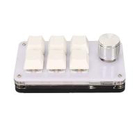 Mini Tastiera con Manopola, Luce RGB, Connessione Cablata, Interruttore Blu, Programmabile, Portatile, Adatta per Ufficio, Giochi, Musica, Media, Controllo Industriale, ECC.