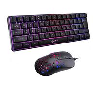 Mini tastiera da gioco con cavo RGB retroilluminata USB per computer portatili, tastiera e mouse, 11,5 x 4,02 x 1,57 pollici