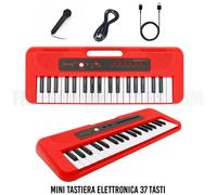 Mini Tastiera Elettronica 37 tasti uso ludico Per Bambini Rossa con Microfono