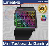 Mini Tastiera Gaming RGB Monomano GK103S 40 Tasti RGB Cablata USB per PC Laptop