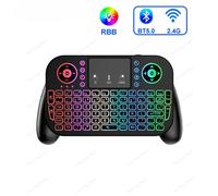 Mini tastiera RGB Bluetooth 5.0, tastiera wireless 2.4G, doppia modalità, ricaricabile con Toucad per Android TV Box