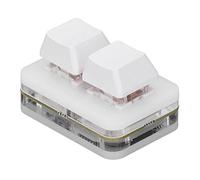 Mini tastiera wireless Bluetooth a 2 tasti, tastiera da gioco meccanica programmabile Red Axis, mini tastiera USB a 2 tasti con una mano for giochi macro o ritmici, con cavo USB e calibro (bianco)