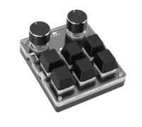 Mini Tastierino a 6 Tasti con 2 Manopole, Tastiera Macro Meccanica Programmabile Personalizzata con Hotswap USB con una Sola Mano, Interruttore Rosso, per Computer Windows Linux