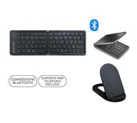 Mini tastierino bluetooth pieghevole ricaricabile con supporto per cellulare