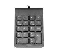 Mini tastierino numerico cablato USB con 18 tasti, tastiera digitale per contabilità, cassiere, laptop, notebook, tablet, PC (nero)