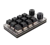 Mini Tastierino USB, Manopole Personalizzate Tastiera Macro con Interruttore Rosso, Plug and Play Ergonomico per PC Desktop, Migliora L'efficienza Lavorativa (12 tasti con 2