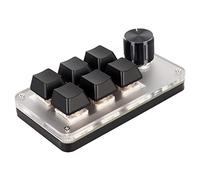 Mini Tastierino USB, Manopole Personalizzate Tastiera Macro con Interruttore Rosso, Plug and Play Ergonomico per PC Desktop, Migliora L'efficienza Lavorativa (6 chiavi con 1