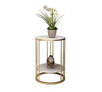 Mini tavolino rotondo in metallo, tavolino da caffè in marmo e contenitore, elegante per soggiorno e comodino. Opzioni di dimensioni: 50 cm 55 cm (un colore)