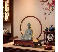 Mini Tavolo Con Statua Di Buddha, Base For Piccolo Tavolo Da Altare For Tempio Domestico, Statue Di Buddha For Arredamento, Ornamenti, Altare, Ricchezza Divina, Incenso, Santuario, Con Strisce Luminos