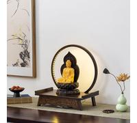 Mini Tavolo Con Statua Di Buddha, Base For Piccolo Tavolo Da Altare For Tempio Domestico, Statue Di Buddha For Arredamento, Ornamenti, Altare, Ricchezza Divina, Incenso, Santuario, Con Strisce Luminos