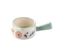 Mini tazza da latte con manico, 50 ml, in ceramica, for caffè e tè, adatta al microonde e lavabile in lavastoviglie, design smaltato, piccola lattiera(Groen)