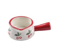 Mini tazza da latte con manico, 50 ml, in ceramica, for caffè e tè, adatta al microonde e lavabile in lavastoviglie, design smaltato, piccola lattiera(Rot)