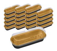 Mini teglie per pane - in foglio di alluminio, pirottini rettangolari, contenitori per dessert usa e getta | Supporti da forno per cheesecake crème brulée da 200 ml Porzioni portatili per la pr