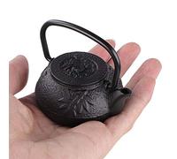 Mini teiera in ghisa, imitazione bollitore giapponese con manico in rame, perfetta per la decorazione domestica di stoviglie per tè e caffè, sta nel palmo della mano 50 ml