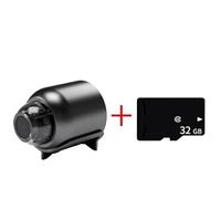 Mini telecamera con visione notturna chiara, leggera, portatile, di alta qualità, rilevamento del movimento, sorveglianza wireless WiFi for bambini e animali domestici(Camera Add 32G)