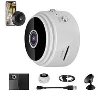 Mini telecamera di sicurezza magnetica wireless HD 1080p, wireless, per esterni, mini telecamera di sicurezza, telecamera nascosta, per casa, ufficio, auto, uso interno ed esterno (bianco)