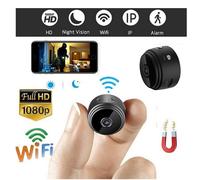 Mini telecamera di sicurezza WiFi HD 1080P con visione notturna e rilevamento del movimento, tubo flessibile regolabile a 360 per casa/ufficio,