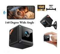Mini telecamera HD 4K 140 ° Monitoraggio wireless WiFi grandangolare Protezione di sicurezza Monitor remoto Videocamere Videosorveglianza Black