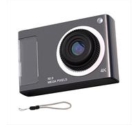 Mini telecamera HD da 48 MP, display IPS da 2,4 pollici, zoom 16X, videocamera digitale 4K con luce di riempimento per bambini e studenti, nera