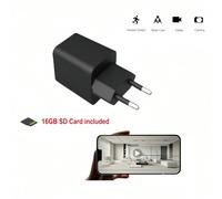 Mini telecamera nascosta 2 in 1 con caricabatterie USB, risoluzione 1080P HD e rilevamento del movimento, supporta la connessione wireless, include una scheda SD da 16 GB per l'archiviazione locale, p
