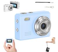 Mini telecamera portachiavi,con scheda SD da 32GB, durata della batteria di 100 minuti,telecamera retrò per la registrazione di studio in viaggio (Blue without memory card)