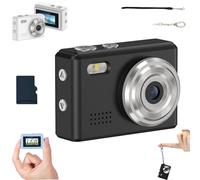 Mini telecamera portachiavi,con scheda SD da 32GB, durata della batteria di 100 minuti,telecamera retrò per la registrazione di studio in viaggio (Black with 32G memory car)