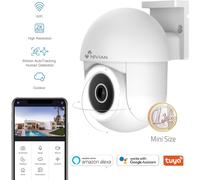 NIVIAN Telecamera WiFi Esterno 2K SUPERHD PTZ - Sorveglianza 360°, Visione Notturna, Audio Bidirezionale | Rilevamento Movimento Intelligente & App Tuya. Sicurezza Domestica Facile e Completa