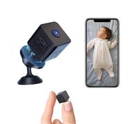 Mini telecamera spia 1080P WiFi nascosta per la sicurezza domestica, telecamera di sicurezza wireless per interni con magnete, piccole fotocamere con visione notturna, rilevamento del movimento, micro