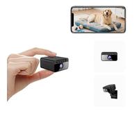 Mini Telecamera WiFi Interna 4K, Videocamera Sorveglianza per Casa con Visione Notturna, 5 Ore Autonomia, Notifiche Movimento Istantanee, Doppia Memoria SD/Cloud, Controllo Remoto Con App (Black 3)