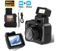 Mini telecamera Y4000 HD 1080P con lampada flash e dock per batteria Videoregistratore portatile DV con schermo Fotocamera ultra compatta retrò Black