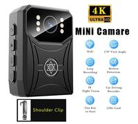 Mini telecamere HD 4K con videoregistratore digitale WIFi 3000mAh con schermo IPS Videocamera portatile per visione notturna per polizia