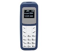 Mini Telefono Cellulare Cellulare Piccolo Telefono Cellulare Dialer Auricolare Bluetooth con Supporto per Gancio per L'orecchio SIM da 0,66 Pollici, Supporto per Scheda (Blu)