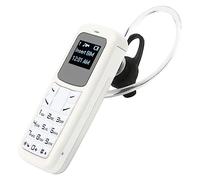 Mini Telefono Cellulare, Microtelefono Bluetooth Dialer Auricolare Bluetooth Sbloccato da 0,66 Pollici con Supporto per Gancio per L'orecchio Scheda SIM, Piccolo Telefono (Bianco)