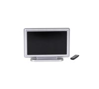 Mini Televisore in Miniatura Televisione Modellino Schermo Piatti Accessorio Bambola Plastica con Telecomando Base Ovale Adatto per Salotto in Miniatura Esposizioni da Tavolo