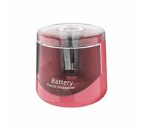 Mini temperamatite automatico colorato, alimentato a batteria, temperamatite elettrico per matite rotonde, triangolari ed esagonali in legno (rosa)