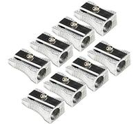 Mini temperamatite in metallo, foro singolo, in lega di alluminio, temperamatite portatile, per la maggior parte delle matite di dimensioni per adulti e bambini (8 pezzi)