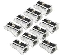 Mini temperamatite in metallo in lega di alluminio a foro singolo, temperamatite a mano per la maggior parte delle matite di dimensioni per adulti e bambini (9 pezzi)