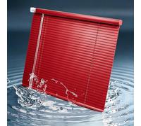 Mini Tenda a Rullo Orizzontale in Alluminio Impermeabile 25 mm per Interni | Tende Veneziane Senza Foratura, Privacy e Protezione, Isolamento Termico per Cucina Bagno Letto Porta(Red)